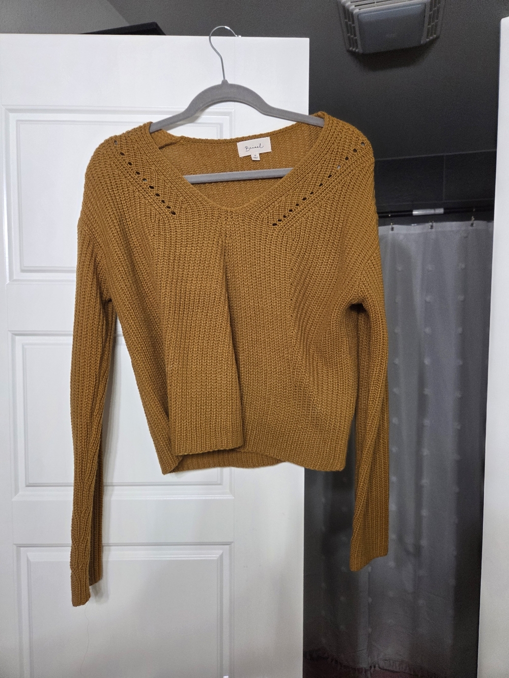A New Day Mustard Knit V-Neck Sweater